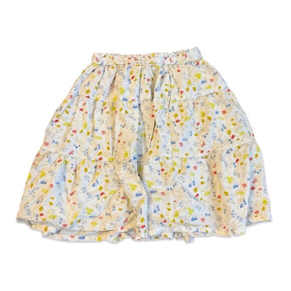 UNIQLO Kids Floral Tiered Pocketed Skirt Multicolor Elastic Waist Size 6 - Picture 4 of 4